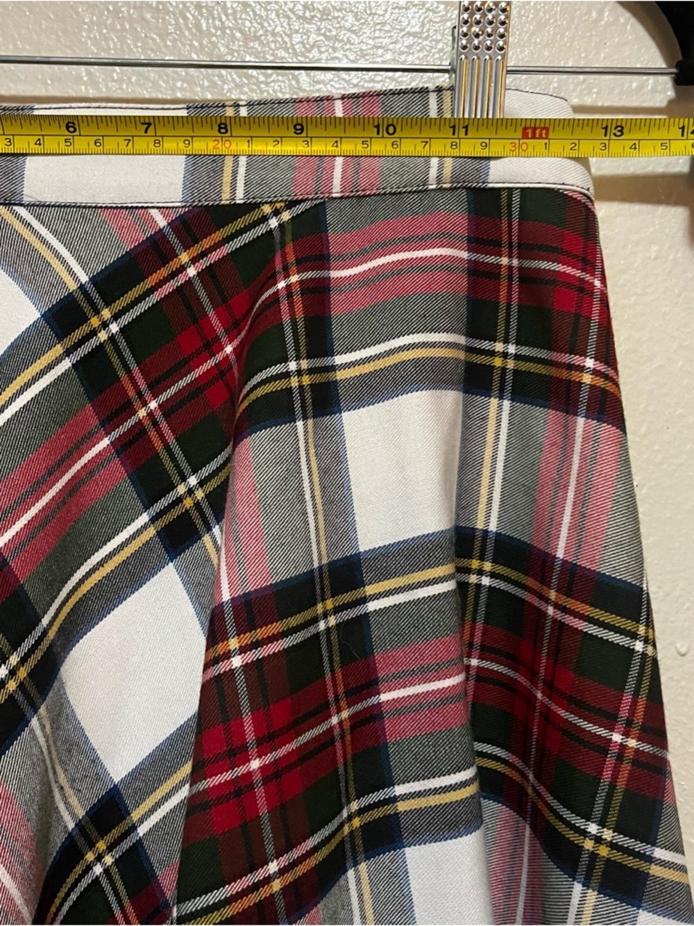 Hell Bunny Vixen Y2K Plaid Midi Skirt XS Red Tartan Flare A-Line - Picture 6 of 9